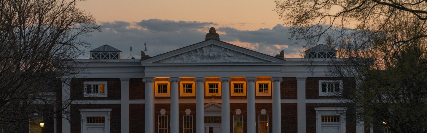 UVA lawn at sunset